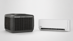 Reverse cycle air conditioning system providing year-round climate control in an Australian home